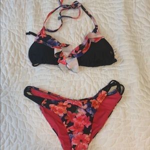 👙AQUA Black & Floral Bikini Set (Size S & M***)